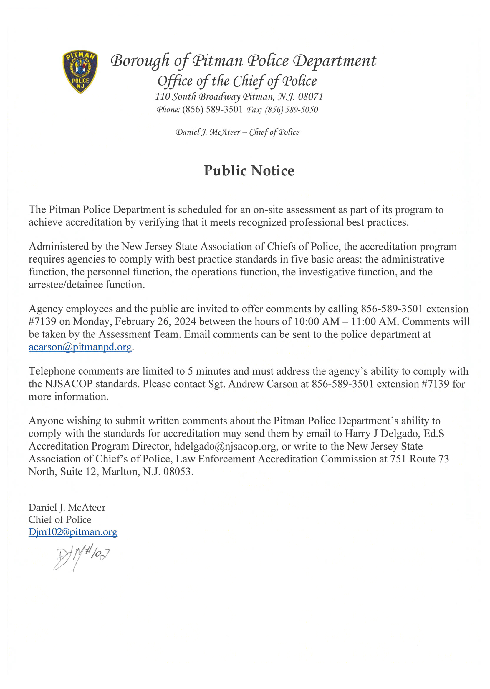 PPD Accreditation Public Notice FB